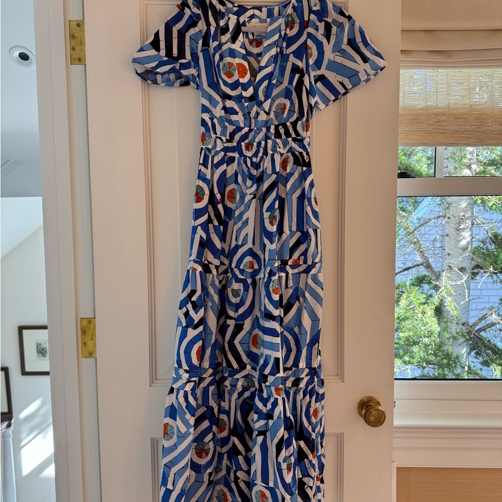 Anthro *NEVER WORN* Blue and White Patterned Women's Dress